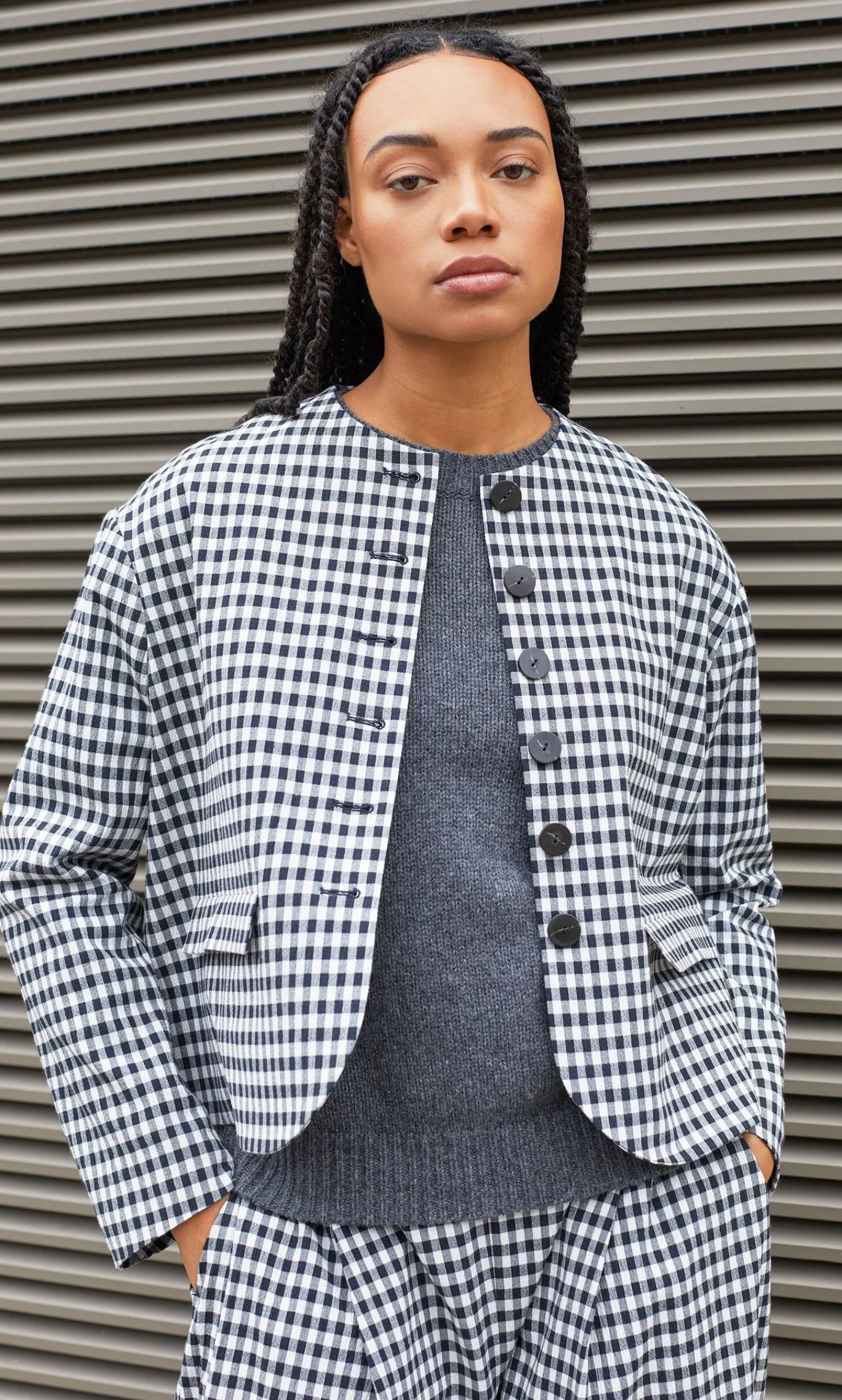 Agnes Gingham Jacket>Plümo Studio Clearance