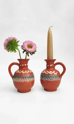 Ceramic Candlestick Holder - Terracotta>Plümo