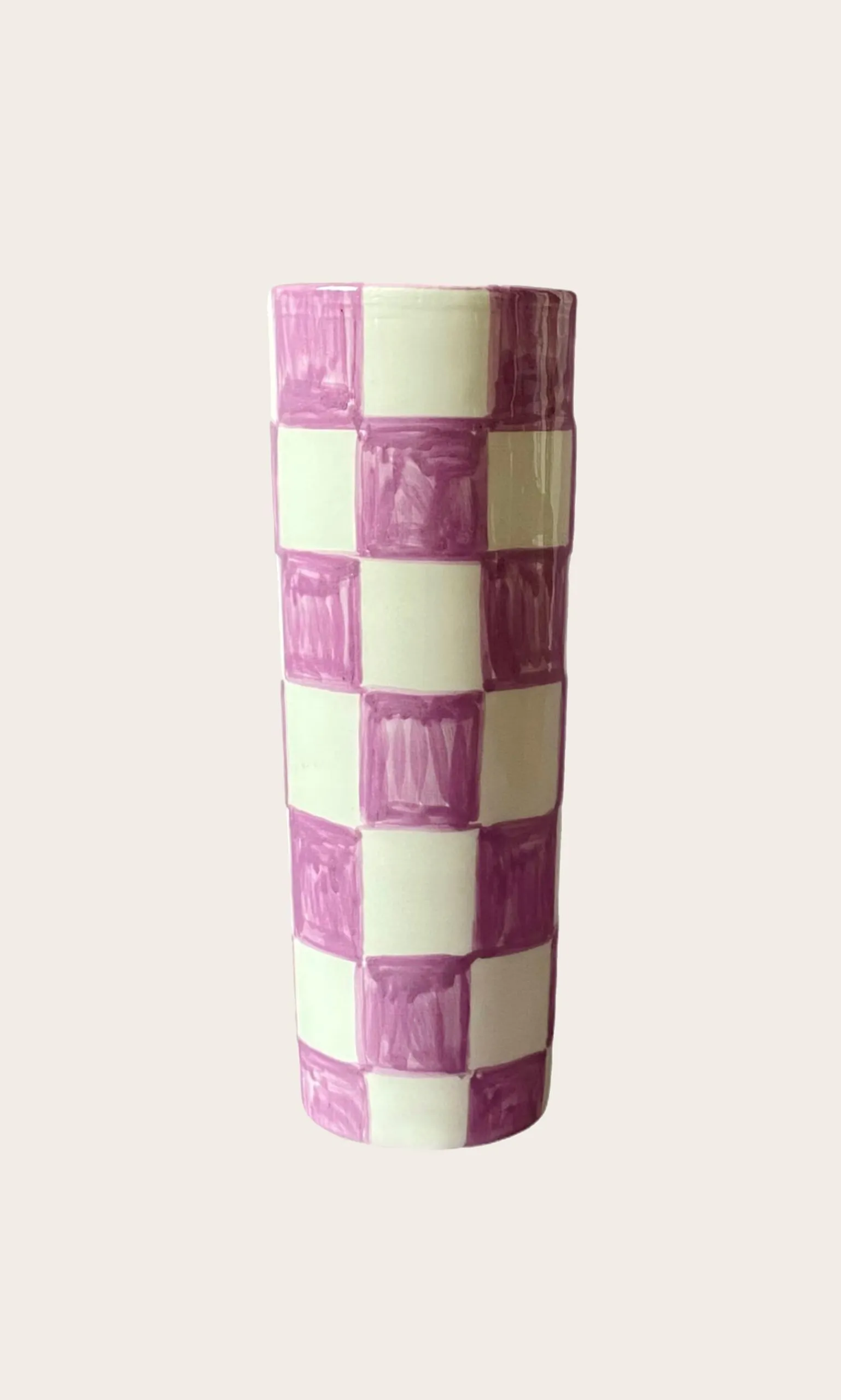 Checker Vase - Lilac>Plümo Hot