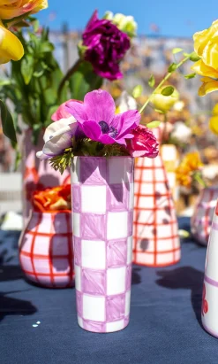 Checker Vase - Lilac>Plümo Hot