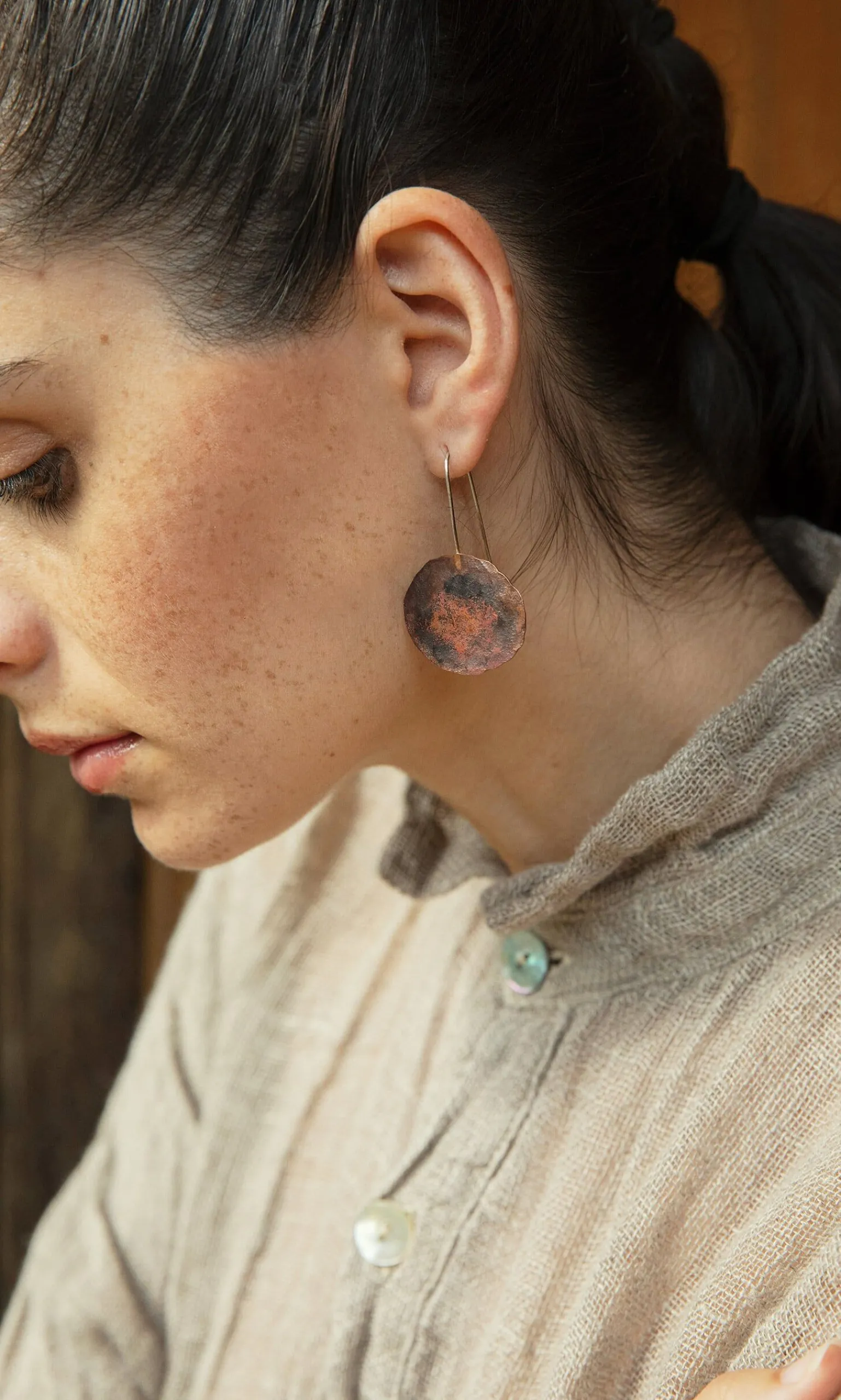 Copper Pebble Earrings>Plümo Best