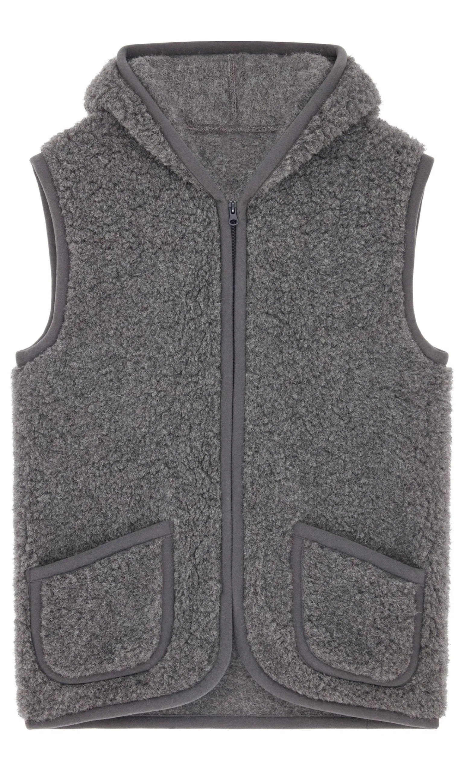 Dark Grey Wool Gilet>Plümo Studio Online