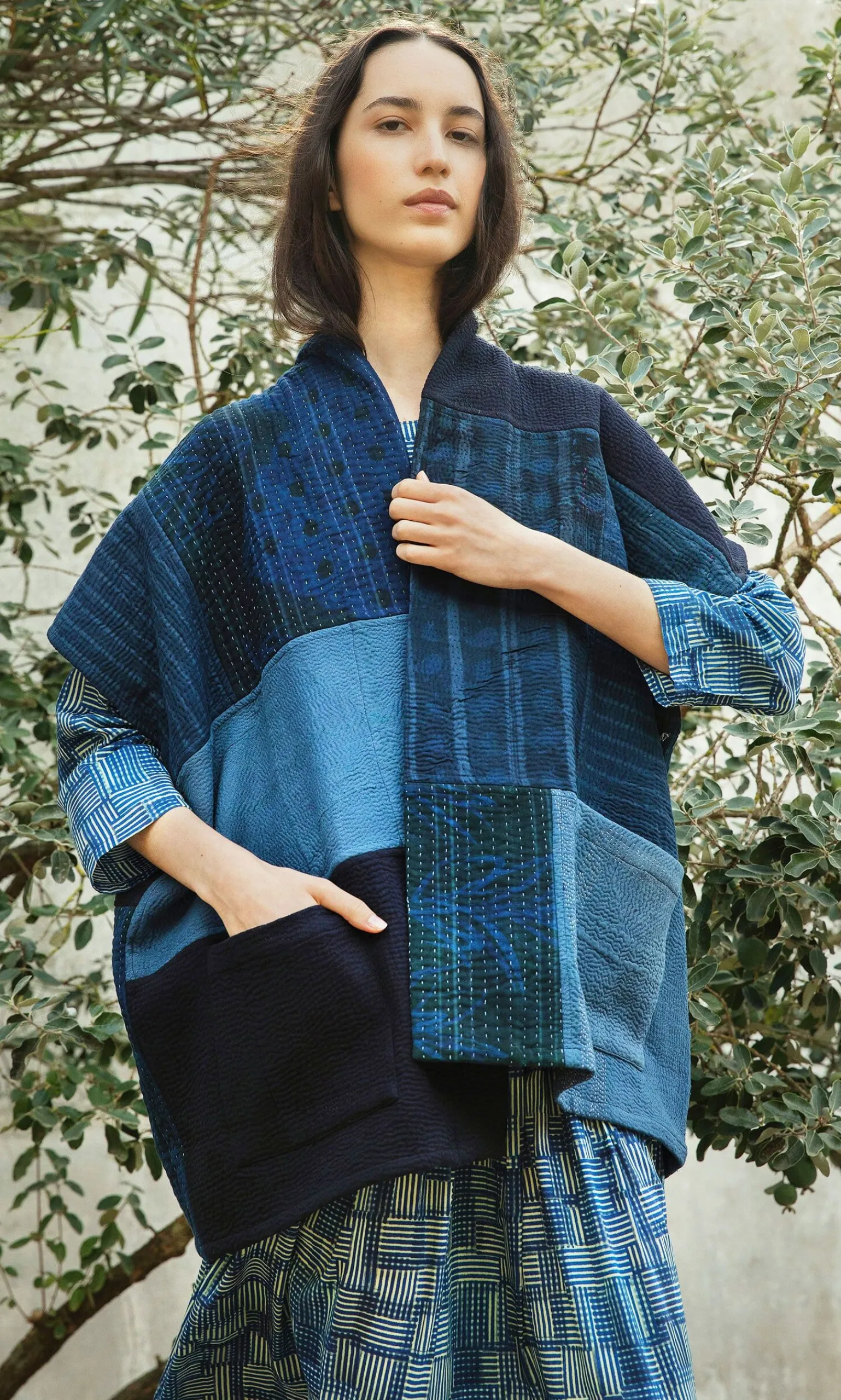 Indigo Patch Kimono>Plümo Sale