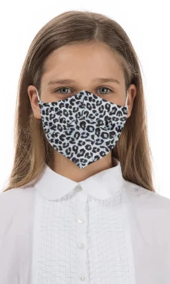 Organic Linen Kids Mask - Blue Leopard>Plümo Discount