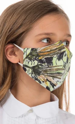 Organic Linen Kids Mask Jungle><noscript><img width=