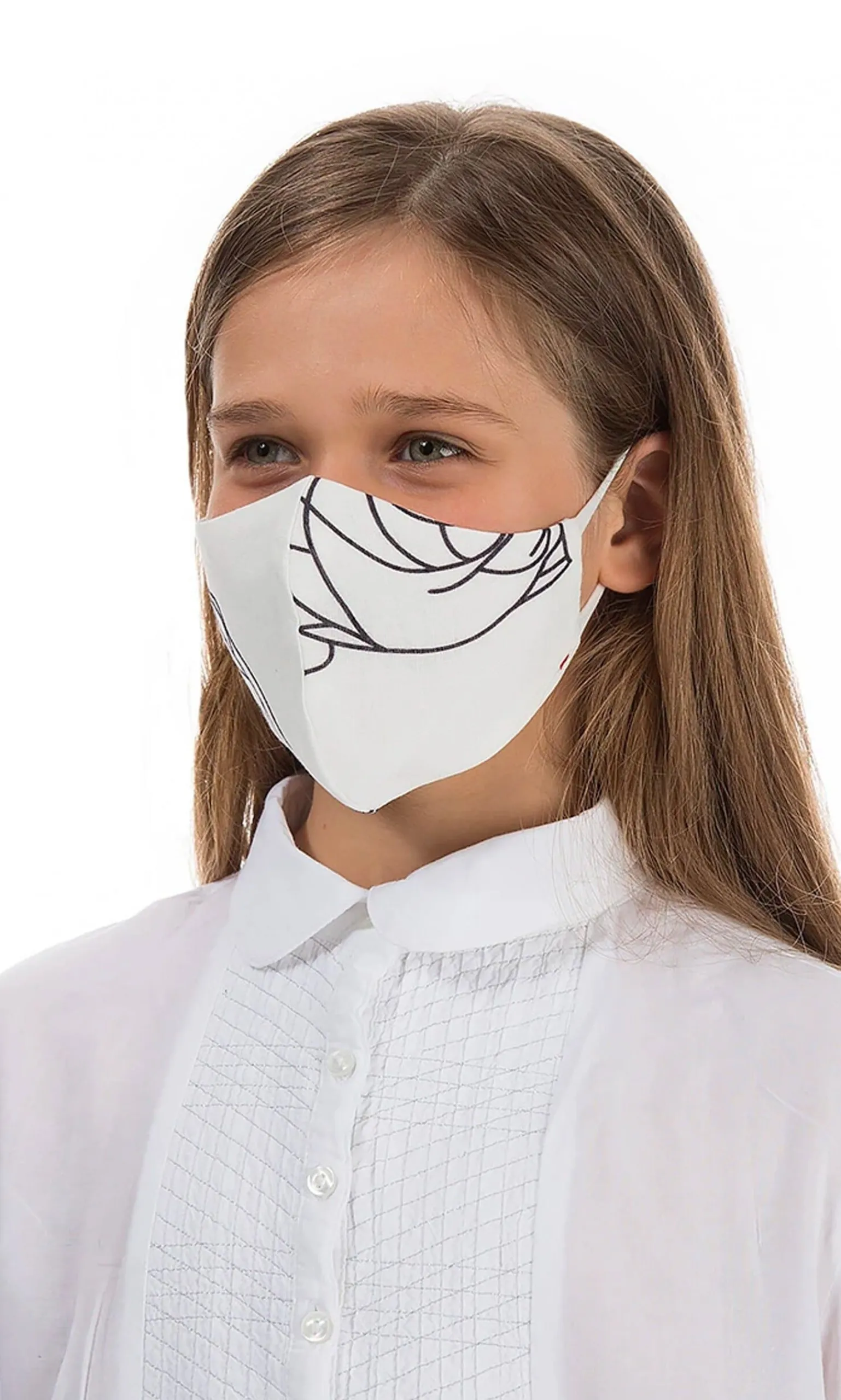 Organic Linen Kids Mask Swirl>Plümo Outlet