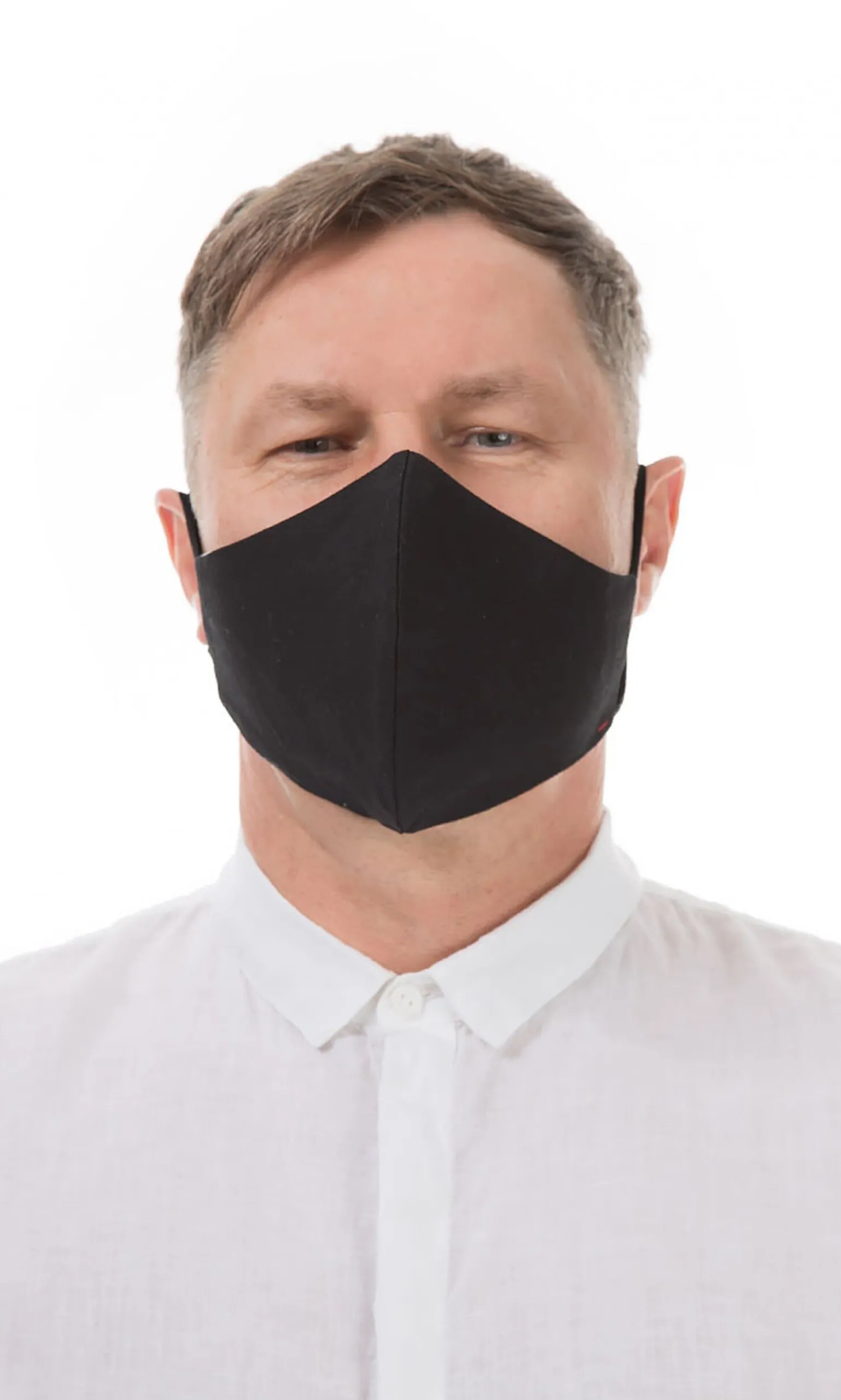 Organic Linen Mask Men - Carbon Black>Plümo Online
