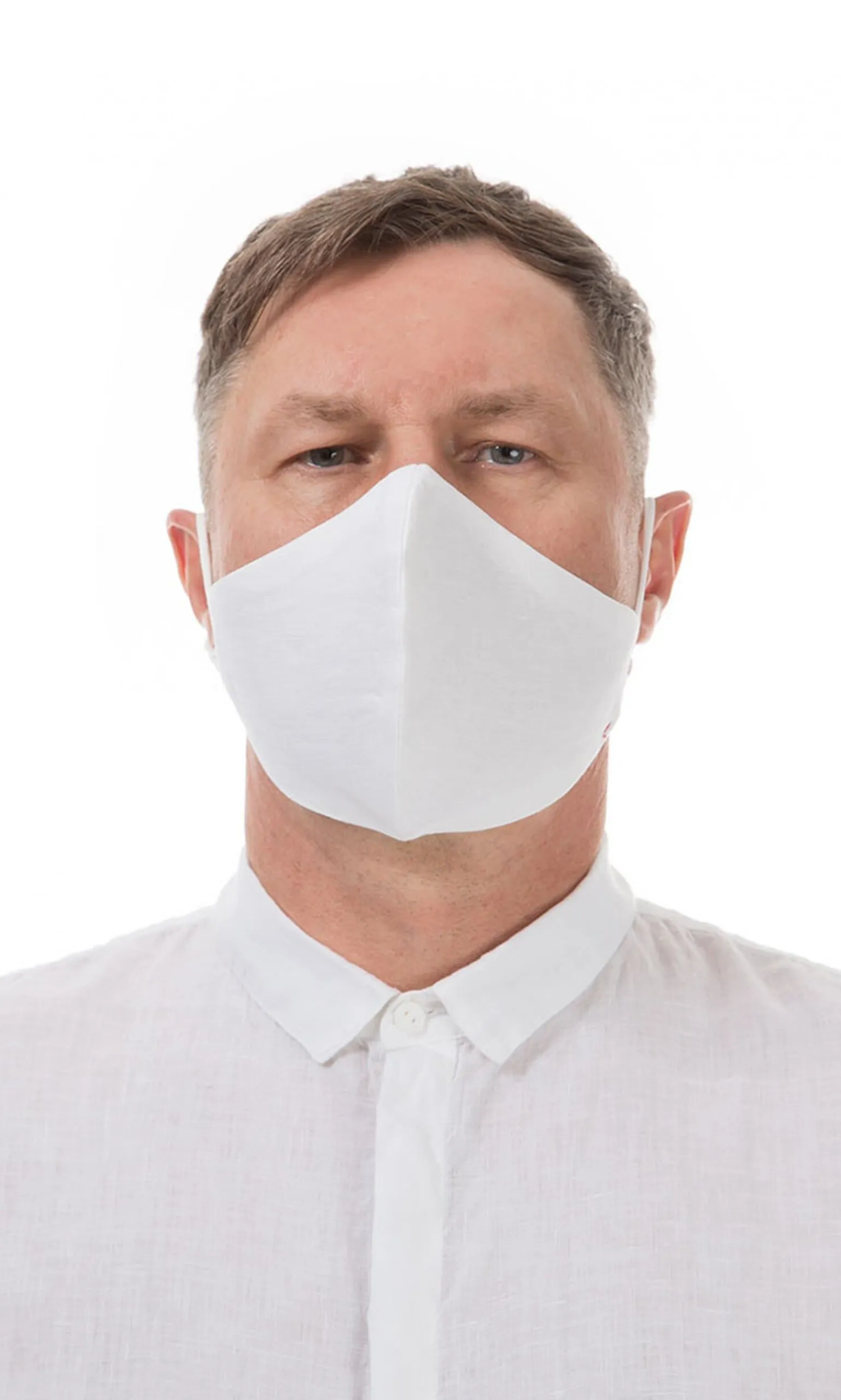 Organic Linen Mask Men White>Plümo Clearance