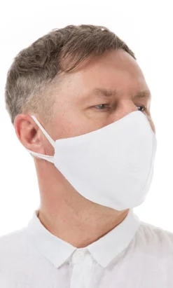 Organic Linen Mask Men White>Plümo Clearance