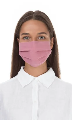 Pleated Face Mask & Pouch - Rose><noscript><img width=