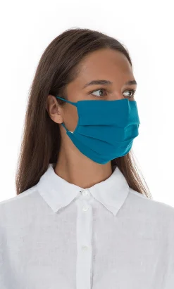 Pleated Face Mask & Pouch - Finnish Blue><noscript><img width=