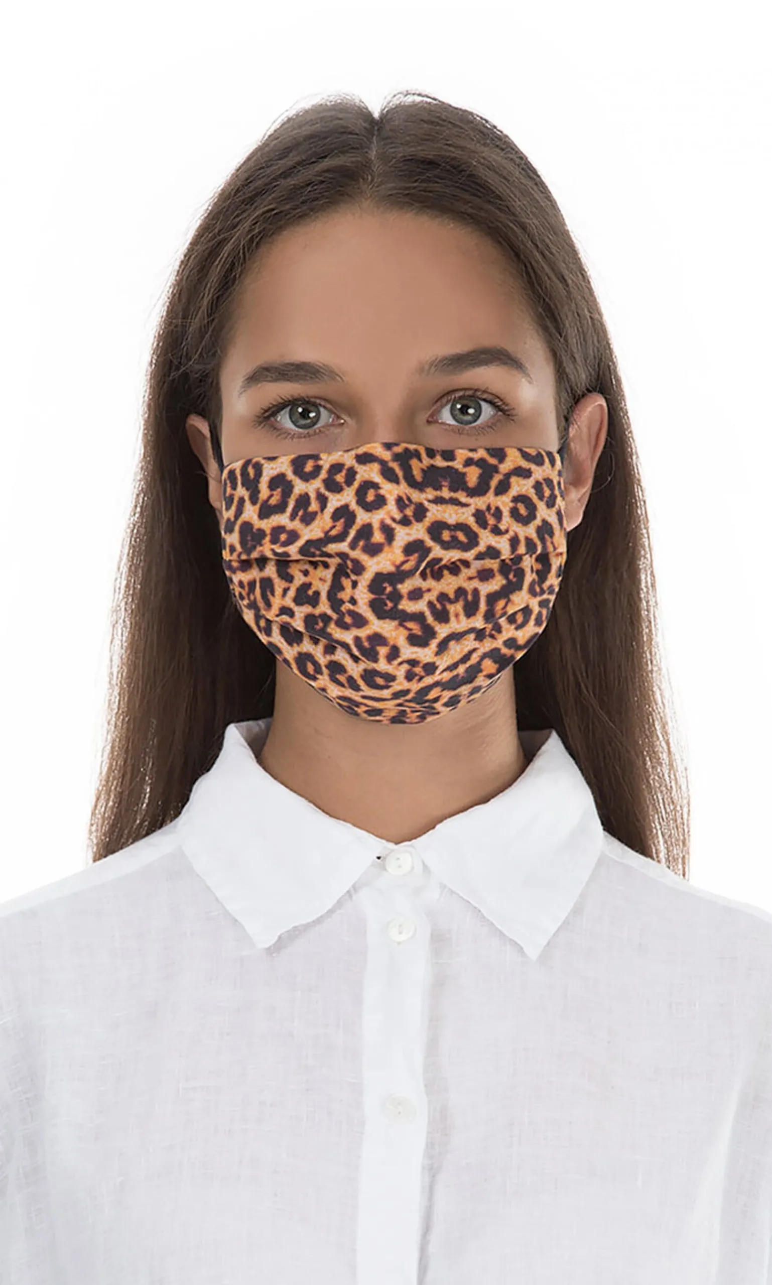 Pleated Face Mask & Pouch - Leopard Print>Plümo Discount