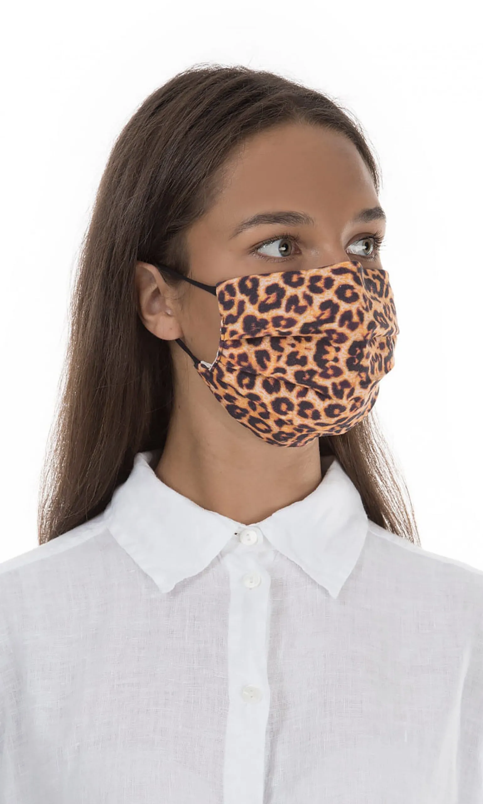 Pleated Face Mask & Pouch - Leopard Print>Plümo Discount