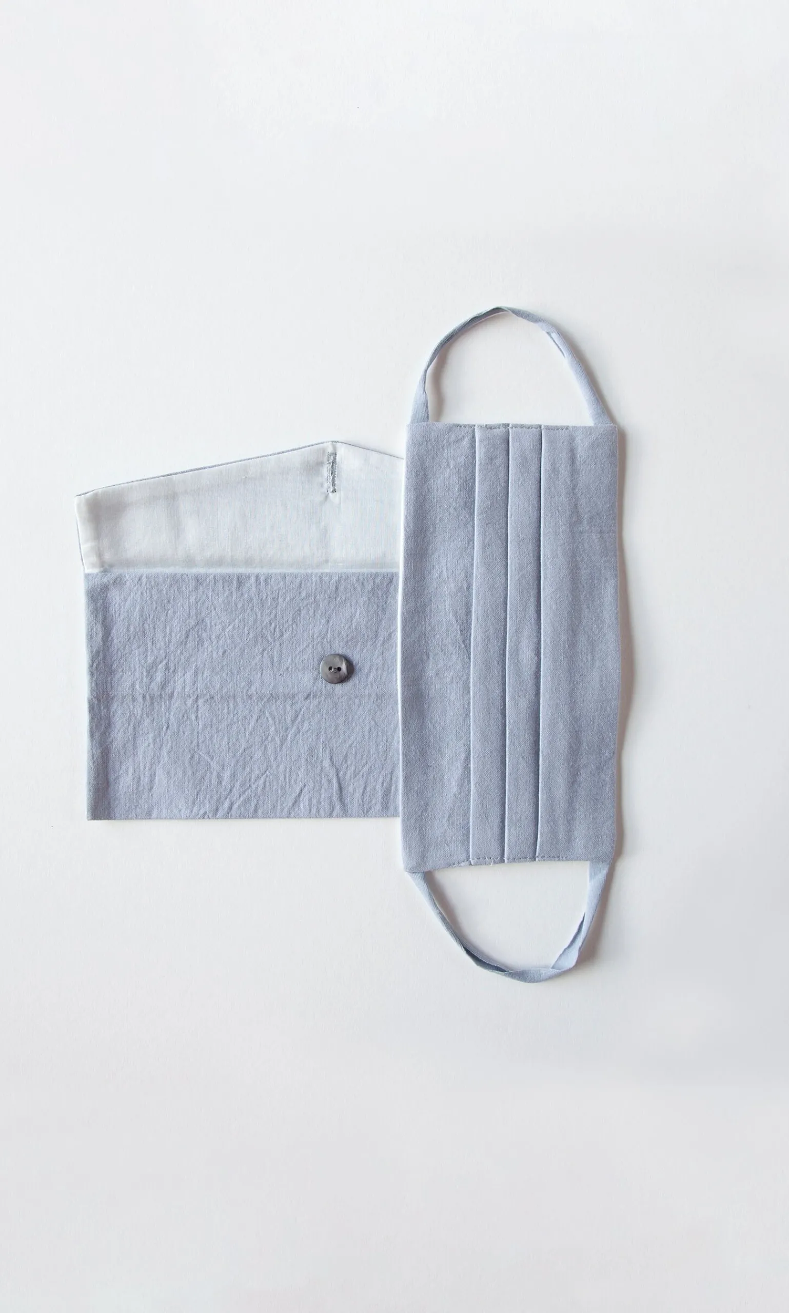 Pleated Face Mask & Pouch - Grey>Plümo Clearance
