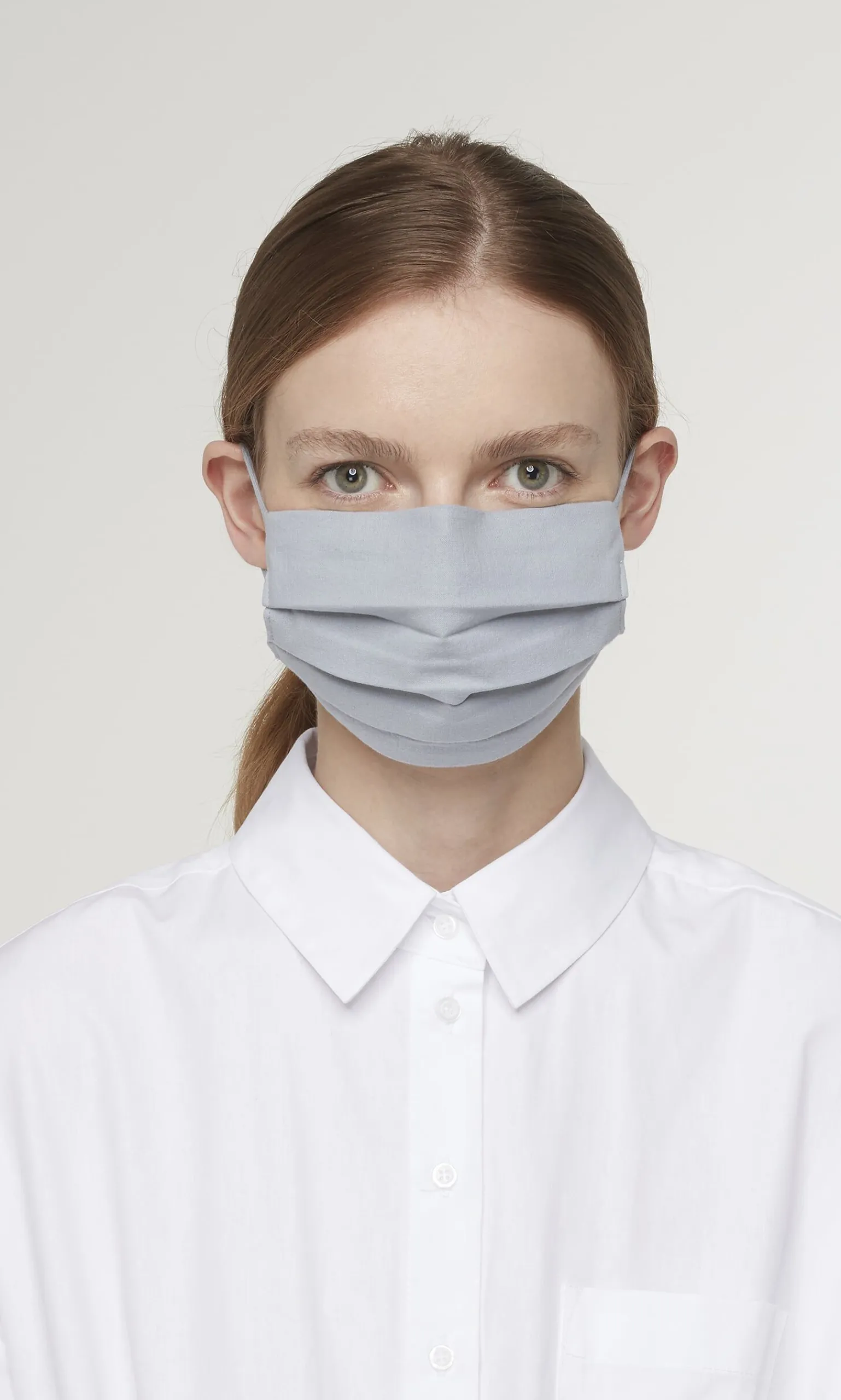 Pleated Face Mask & Pouch - Grey>Plümo Clearance
