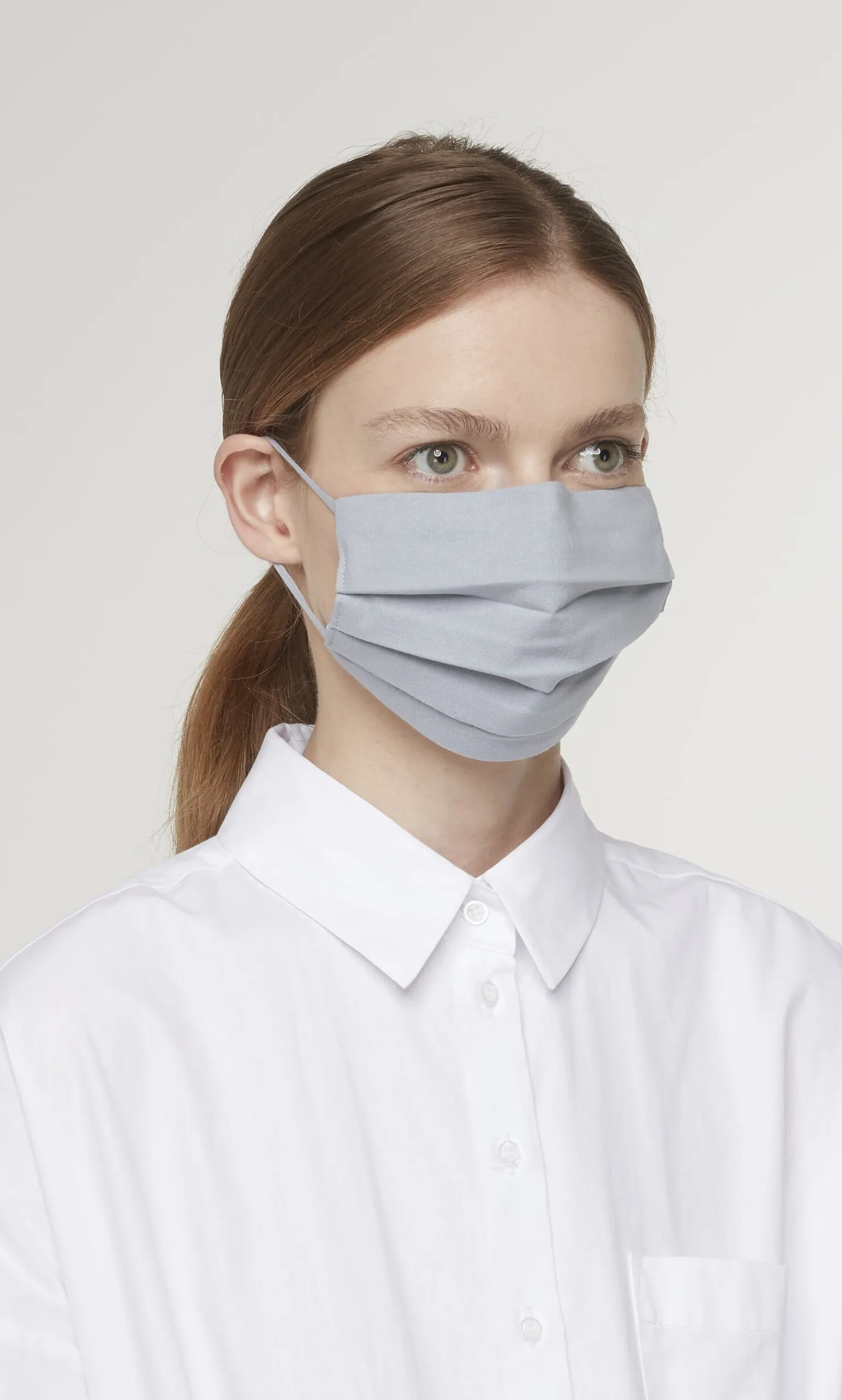 Pleated Face Mask & Pouch - Grey>Plümo Clearance