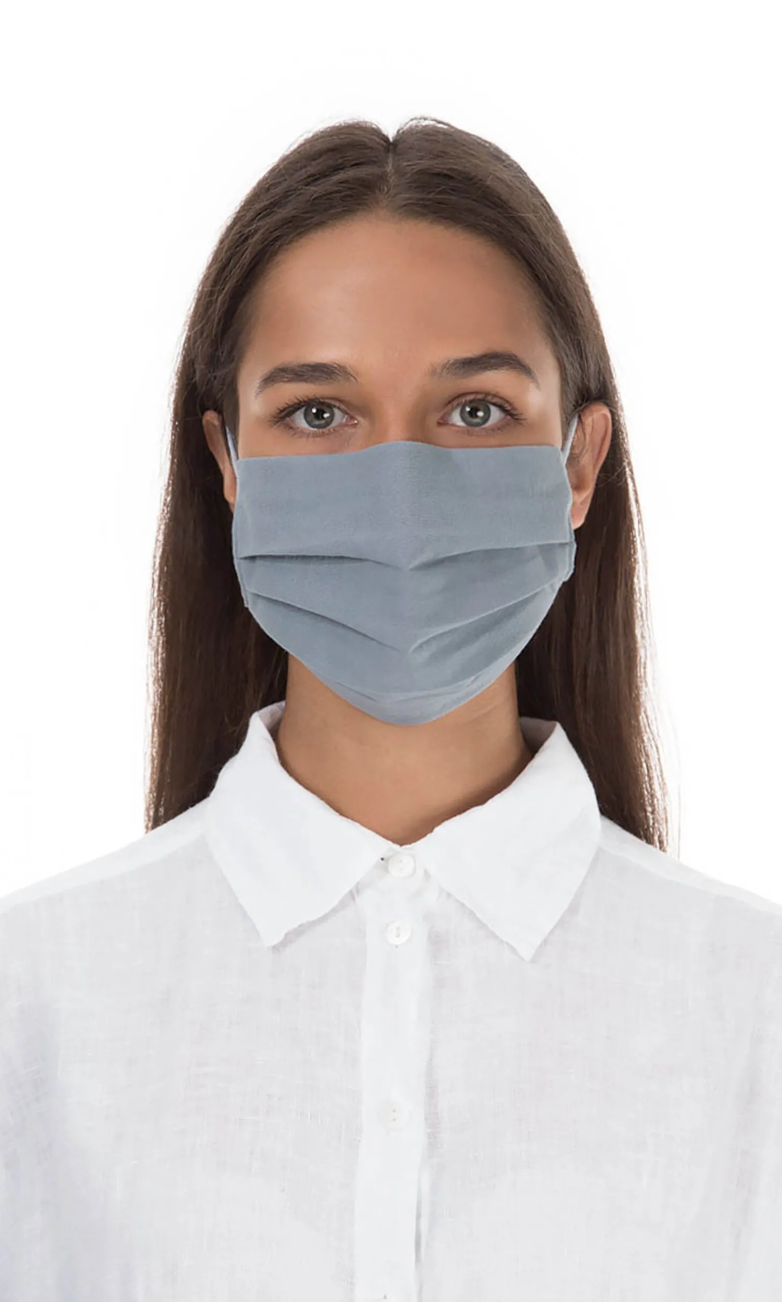 Pleated Face Mask & Pouch - Grey>Plümo Clearance