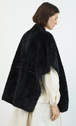 Shearling Cape - Black><noscript><img width=