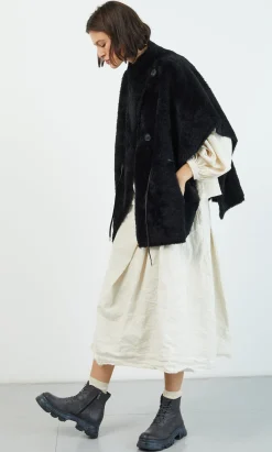 Shearling Cape - Black><noscript><img width=
