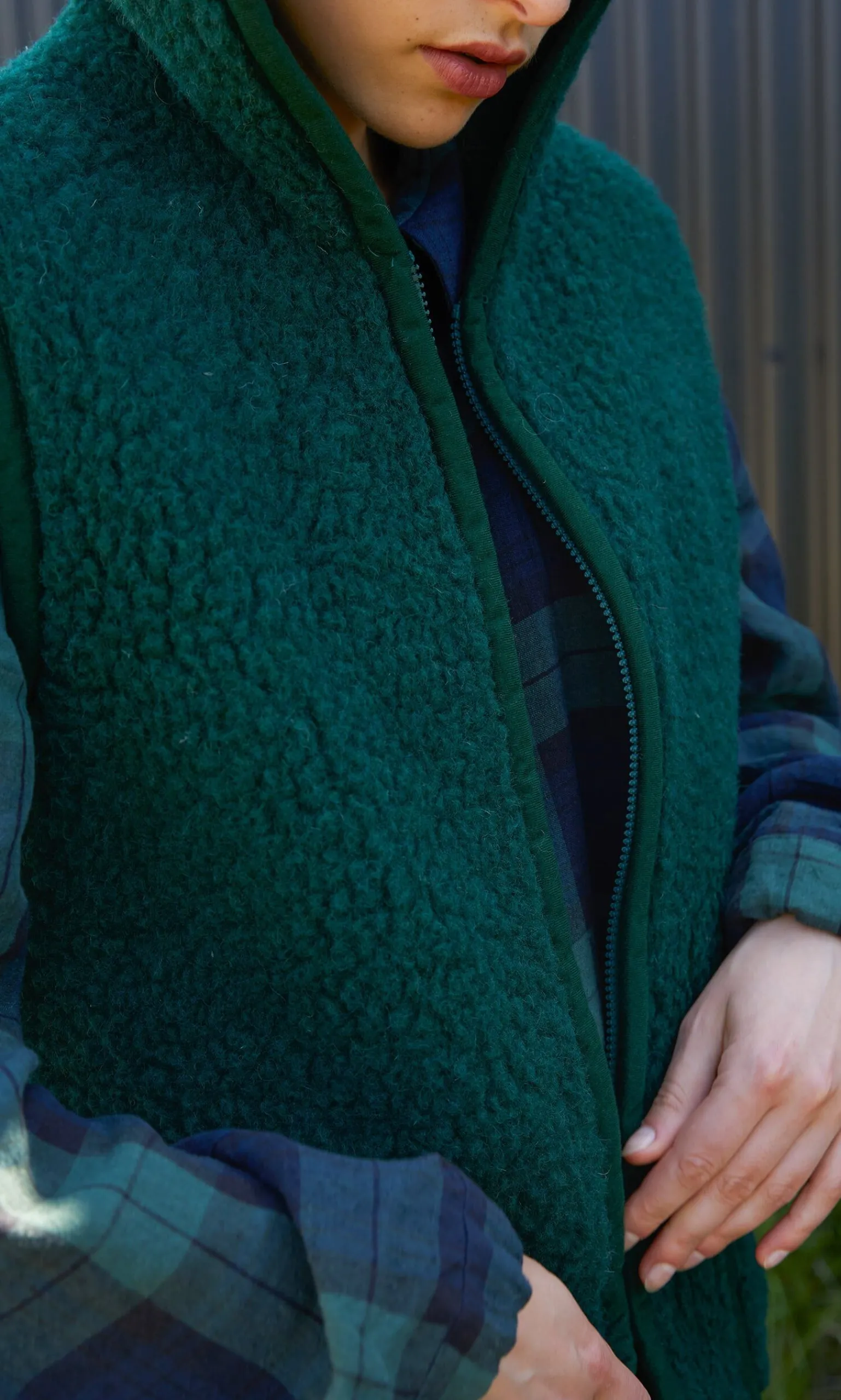 Wool Gilet - Bottle Green>Plümo Clearance