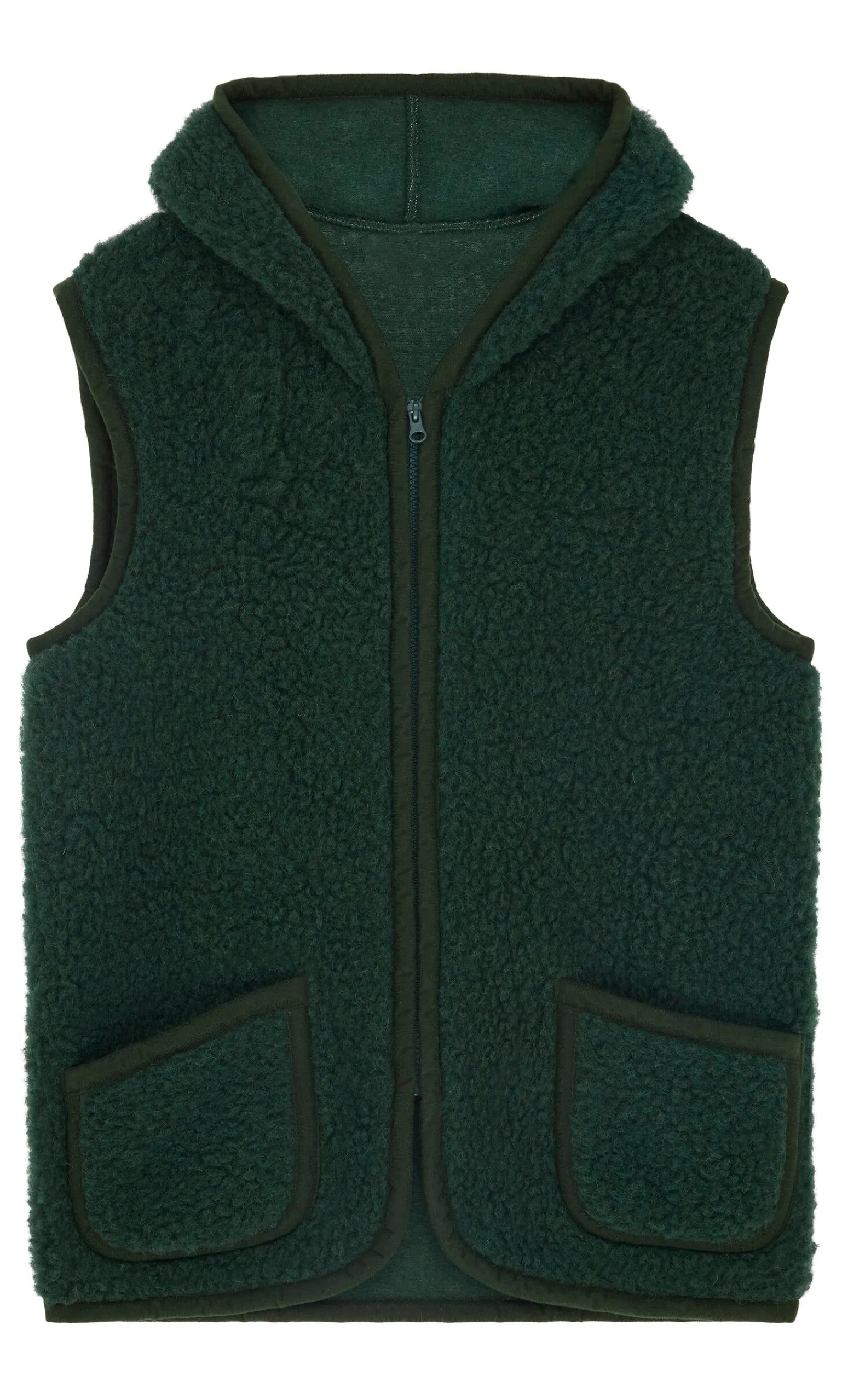 Wool Gilet - Bottle Green>Plümo Clearance