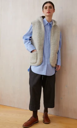 Wool Gilet - Light Grey>Plümo Online
